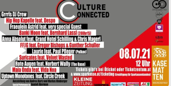 Graz Connected – Culture Connected – Open Air Festival – Konzert & Line Up – Kasematten – Tickets – Karten kaufen