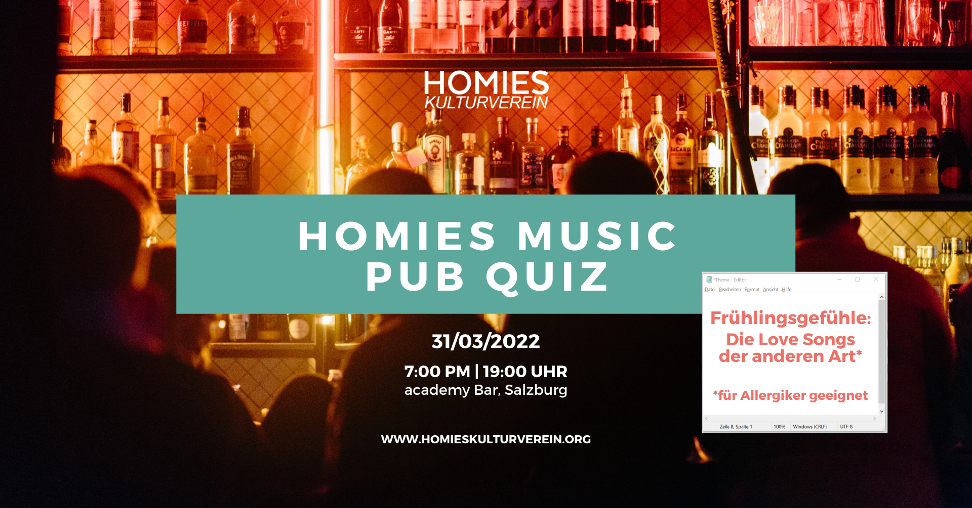 Homies Music Pub Quiz – Academy Bar Salzburg